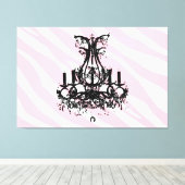 Rosa Zebrastreifen mit schwarzem Lüster Leinwanddruck (Insitu (Holzboden))