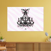 Rosa Zebrastreifen mit schwarzem Lüster Leinwanddruck (Insitu (Wohnzimmer))