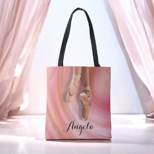 Rosa Zehen Schuhe mit Namen Süße Ballet Tasche