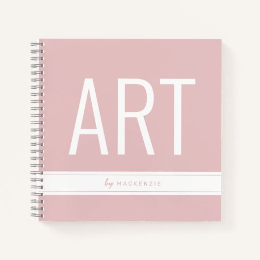 Rosa Zeichnend Kunstskizze Buch mit Name (Vorderseite)