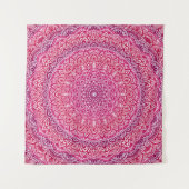Rosa ZenMandala hübsche boho Spitze Wandteppich (Vorderseite (Horizontal))