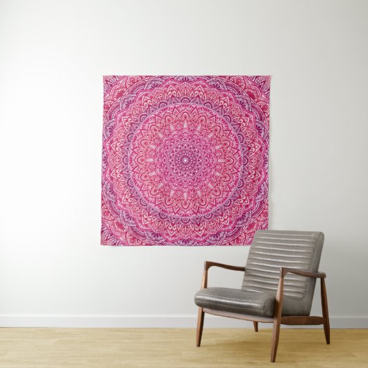 Rosa ZenMandala hübsche boho Spitze Wandteppich (Beispiel (Horizontal))