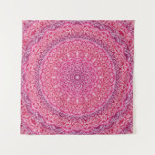 Rosa ZenMandala hübsche boho Spitze Wandteppich (Vorderseite)