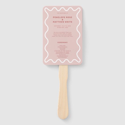 Rosa Zeremonie Programm Hand Fan Fächer (Vorderseite)
