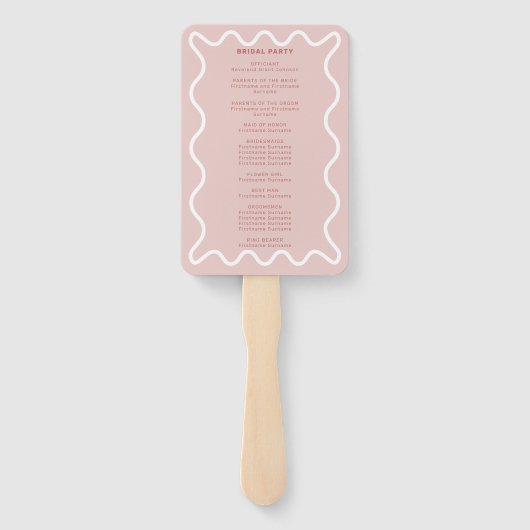 Rosa Zeremonie Programm Hand Fan Fächer (Rückseite)