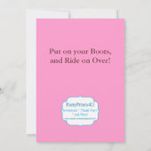 Rosa Zickzack, blaue Punkte, Einladung (Rückseite)