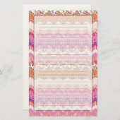 Rosa Zickzack Briefpapier (Vorne/Hinten)