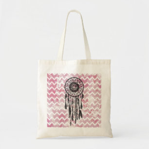 Rosa Zickzack Dreamcatcher Tragetasche