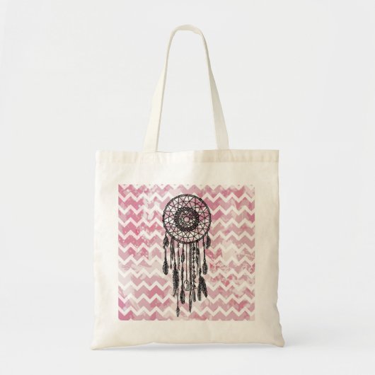 Rosa Zickzack Dreamcatcher Tragetasche (Vorne)