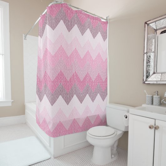 Rosa Zickzack Duschvorhang (Beispiel)