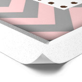 Rosa Zickzack Elefantenwelt Kinderzimmer Kunst Poster (Ecke)