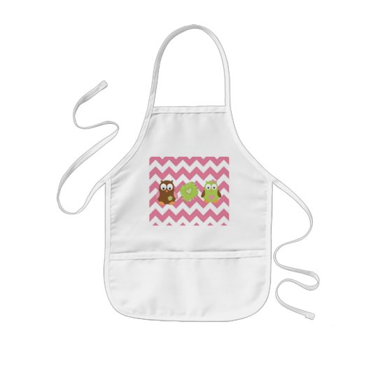 Rosa Zickzack, Eule, scherzt Schürze (Vorne)