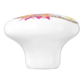 Rosa Zickzack Eulenlehrer-Keramikgriff Keramikknauf (Seitenansicht)