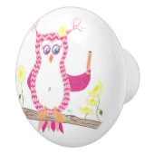 Rosa Zickzack Eulenlehrer-Keramikgriff Keramikknauf (Rechts)