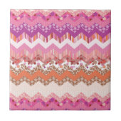 Rosa Zickzack Fliese (Vorderseite)