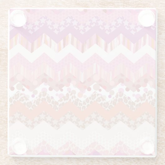 Rosa Zickzack Glasuntersetzer (Rückseite)