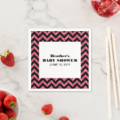 Rosa Zickzack Glitzer Kinderdusche Napkins Serviette (Beispiel)