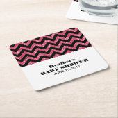 Rosa Zickzack Glitzer Kinderdusche Untersetzer (angewinkelt)