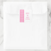 Rosa Zickzack Grenzkleber Quadratischer Aufkleber (Tasche)