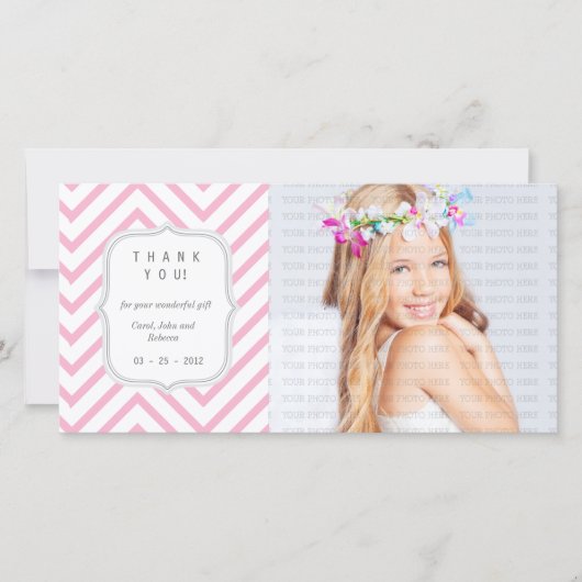 Rosa Zickzack - jede mögliche Gelegenheit danken Dankeskarte (Vorderseite)