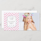 Rosa Zickzack - jede mögliche Gelegenheit danken Dankeskarte (Vorne/Hinten)