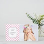 Rosa Zickzack - jede mögliche Gelegenheit danken Dankeskarte (Stehend Vorderseite)