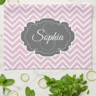 Rosa Zickzack Küchentuch