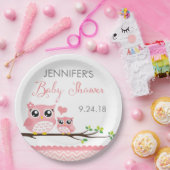 Rosa Zickzack Mädchen der Pappteller (Party)