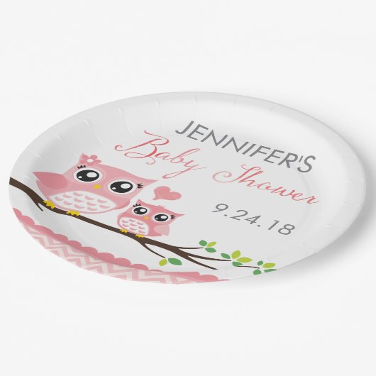 Rosa Zickzack Mädchen der Pappteller (Schrägansicht)