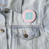 Rosa Zickzack-Monogramm Button (Beispiel)