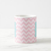 Rosa Zickzack-Monogramm Kaffeetasse (Mittel)