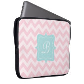 Rosa Zickzack-Monogramm Laptopschutzhülle (Vorne Rechts)