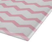 Rosa Zickzack Monogramm Schneidebrett (Ecke)