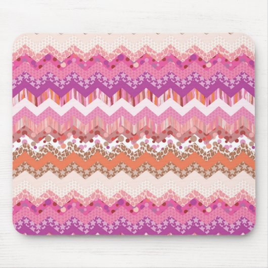 Rosa Zickzack Mousepad (Vorne)