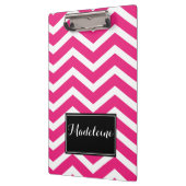 Rosa Zickzack Name Zig Zag Klemmbrett (Links)