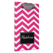 Rosa Zickzack Name Zig Zag Klemmbrett (Rechts)