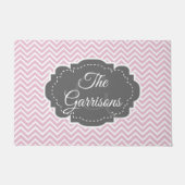 Rosa Zickzack Personalisierte Doormat Fußmatte (Vorderseite)