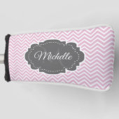 Rosa Zickzack Personalisierte Golf Head Cover Golf Headcover (Vorderseite)