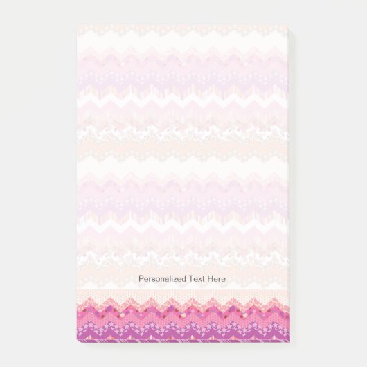 Rosa Zickzack Post-it Klebezettel (Vorderseite)