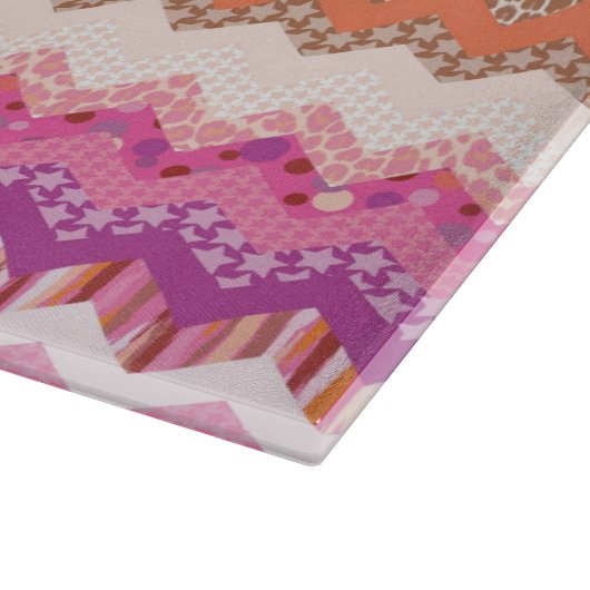 Rosa Zickzack Schneidebrett (Ecke)