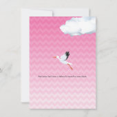 Rosa Zickzack Storch-BabySip und sehen Party Einladung (Rückseite)