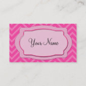 Rosa Zickzack Streifen Visitenkarte (Rückseite)