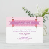 Rosa Zickzack Torah Bat Mitzvah Einladung (Stehend Vorderseite)