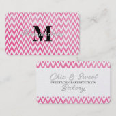Rosa Zickzack Visitenkarte (Vorne/Hinten)