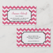 Rosa Zickzack Zickzackmuster Visitenkarte (Vorne/Hinten)