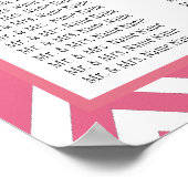 Rosa Zickzack Zig Zag Hochzeitskarte Poster (Ecke)