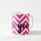 Rosa Zickzackgestaltung Kaffeetasse (VorderseiteRechts)