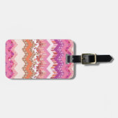 Rosa Zickzackhintergrund Gepäckanhänger (Vorderseite horizontal)