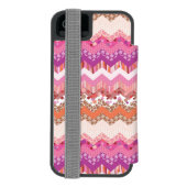 Rosa Zickzackhintergrund Incipio iPhone Geldbeutel-Hülle (Folio Rückseite)