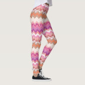 Rosa Zickzackhintergrund Leggings (Rechts)